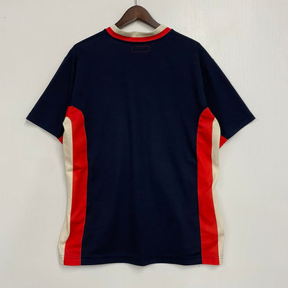【中古品】【メンズ】 OLD SUPREME オールドシュプリーム SOCCER JERSEY サッカー ジャージー USA製 紙タグ 半袖 149-260511-as-01-izu サイズ：L カラー：ネイビー 万代Net店