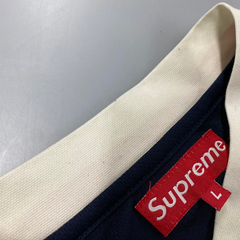 【中古品】【メンズ】 OLD SUPREME オールドシュプリーム SOCCER JERSEY サッカー ジャージー USA製 紙タグ 半袖 149-260511-as-01-izu サイズ：L カラー：ネイビー 万代Net店