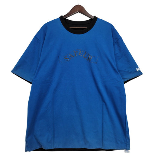 【中古品】【メンズ】 SAPEUR サプール A0025-237 REVERSIBLE SS TEE リバーシブル ショートスリーブ ティー トップス 半袖 142-260511-cs-15-izu サイズ：XL カラー：ブルー/ブラック 万代Net店