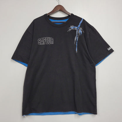 【中古品】【メンズ】 SAPEUR サプール A0025-237 REVERSIBLE SS TEE リバーシブル ショートスリーブ ティー トップス 半袖 142-260511-cs-15-izu サイズ：XL カラー：ブルー/ブラック 万代Net店