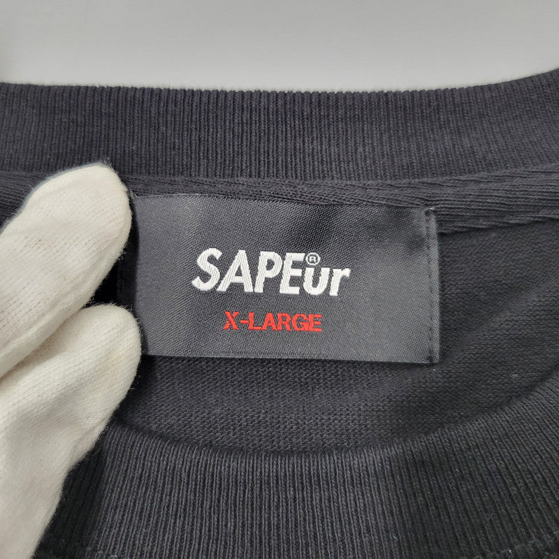 【中古美品】【メンズ】 SAPEUR サプール A0023-435 FRIENDSHIP LS TEE フレンドシップ ロングスリーブ ティー トップス 長袖 142-260511-cs-14-izu サイズ：XL カラー：ブラック 万代Net店