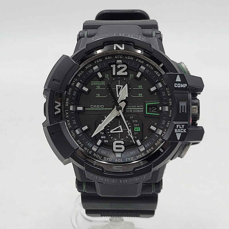 【中古品】【メンズ/レディース】 G-SHOCK ジーショック GRAVITYMASTER SOLAR ANALOG GW-A1100 グラビティマスター ソーラー アナログ 腕時計 196-260512-as-26-izu サイズ：48.4 × 53.8 × 17.3 mm カラー：ブラック 万代Net店