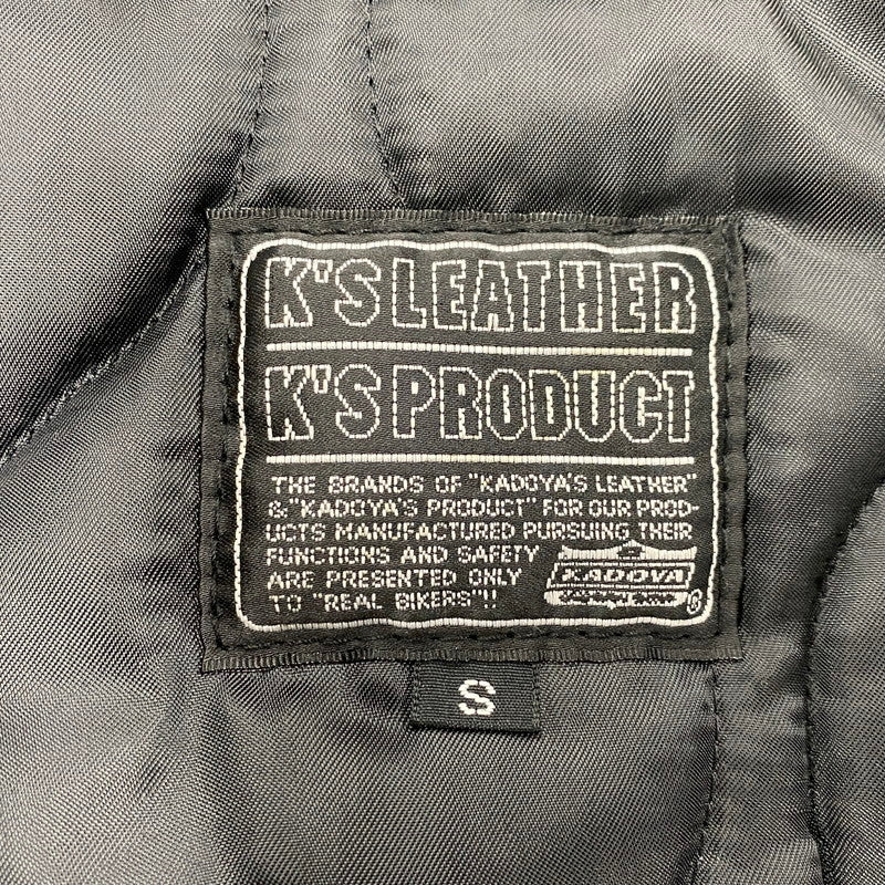 【中古品】【メンズ】 KADOYA カドヤ K'S LEATHER レザー DOUBLE RIDERS JACKET ダブルライダース ジャケット アウター 145-260512-ya-09-izu サイズ：S カラー：BLACK 万代Net店