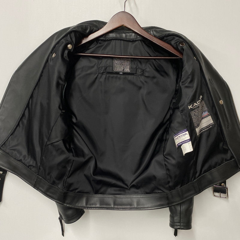 【中古品】【メンズ】 KADOYA カドヤ K'S LEATHER レザー DOUBLE RIDERS JACKET ダブルライダース ジャケット アウター 145-260512-ya-09-izu サイズ：S カラー：BLACK 万代Net店