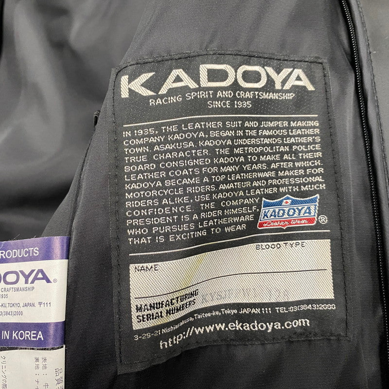 【中古品】【メンズ】 KADOYA カドヤ K'S LEATHER レザー DOUBLE RIDERS JACKET ダブルライダース ジャケット アウター 145-260512-ya-09-izu サイズ：S カラー：BLACK 万代Net店