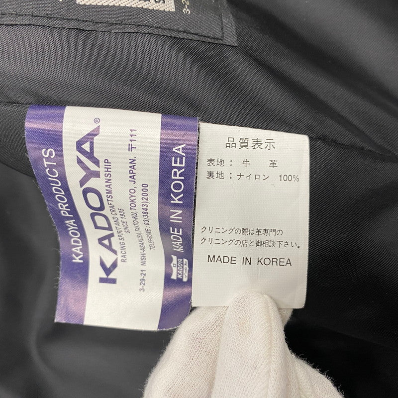 【中古品】【メンズ】 KADOYA カドヤ K'S LEATHER レザー DOUBLE RIDERS JACKET ダブルライダース ジャケット アウター 145-260512-ya-09-izu サイズ：S カラー：BLACK 万代Net店