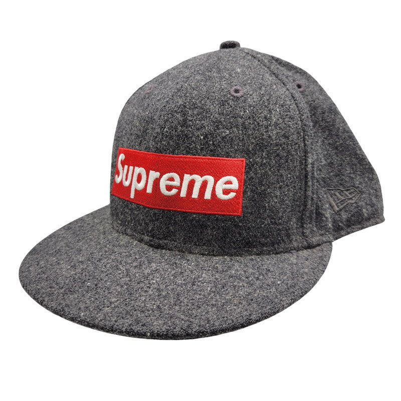 【中古品】【メンズ/レディース】 Supreme シュプリーム × WOOLRICH ウールリッチ × NEW ERA ニューエラ BOX LOGO CAP ボックスロゴキャップ 帽子 185-260512-as-23-izu サイズ：7 5/8（60.6cm） カラー：ダークグレー 万代Net店