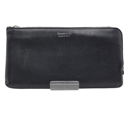 【中古品】【メンズ/レディース】 TIFFANY&Co. ティファニー LEATHER LONG WALLET レザー ロングウォレット L字ファスナー 長財布 181-260512-as-21-izu カラー：ブラック 万代Net店