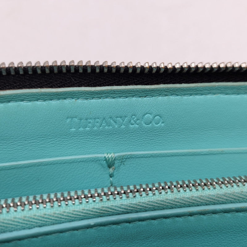 【中古品】【メンズ/レディース】 TIFFANY&Co. ティファニー LEATHER LONG WALLET レザー ロングウォレット L字ファスナー 長財布 181-260512-as-21-izu カラー：ブラック 万代Net店