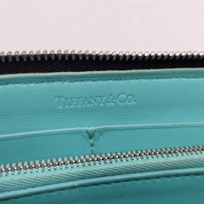 【中古品】【メンズ/レディース】 TIFFANY&Co. ティファニー LEATHER LONG WALLET レザー ロングウォレット L字ファスナー 長財布 181-260512-as-21-izu カラー：ブラック 万代Net店
