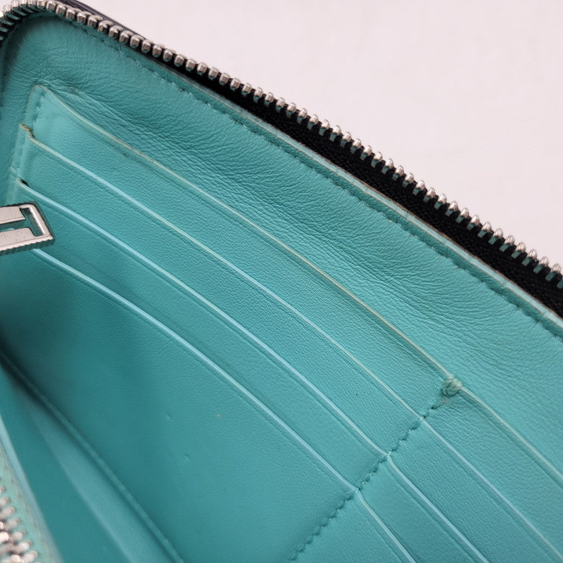 【中古品】【メンズ/レディース】 TIFFANY&Co. ティファニー LEATHER LONG WALLET レザー ロングウォレット L字ファスナー 長財布 181-260512-as-21-izu カラー：ブラック 万代Net店