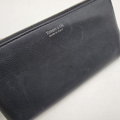【中古品】【メンズ/レディース】 TIFFANY&Co. ティファニー LEATHER LONG WALLET レザー ロングウォレット L字ファスナー 長財布 181-260512-as-21-izu カラー：ブラック 万代Net店