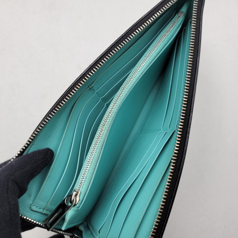【中古品】【メンズ/レディース】 TIFFANY&Co. ティファニー LEATHER LONG WALLET レザー ロングウォレット L字ファスナー 長財布 181-260512-as-21-izu カラー：ブラック 万代Net店