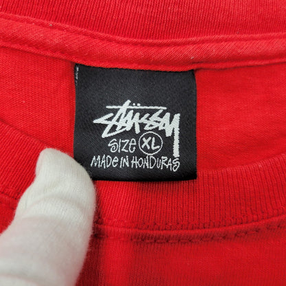 【中古品】【メンズ】 STUSSY ステューシー BILLIARDS TEE ビリヤーズ ティー トップス 半袖 142-260602-ya-11-izu サイズ：XL カラー：レッド 万代Net店