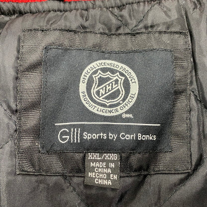 【中古品】【メンズ】 NHL ナショナルホッケーリーグ BLACKHAWKS NYLON STADIUM JACKET ブラックホークス ナイロン スタジアム ジャケット アウター 146-260522-kh-12-izu サイズ：XXL カラー：ブラック×レッド 万代Net店