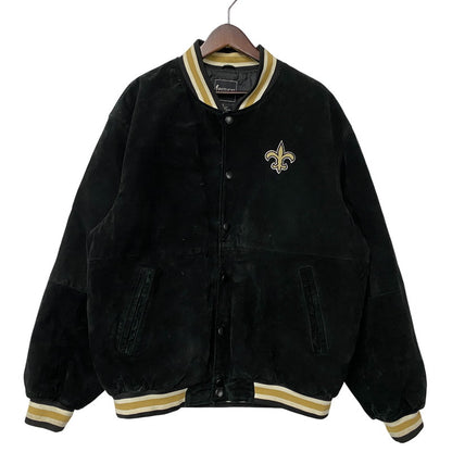【中古品】【メンズ】 SPOTLIGHT スポットライト SAINTS SUEDE STADIUM JACKET セインツ スエード スタジアム ジャケット アウター 146-260512-ya-08-izu サイズ：L カラー：BLACK 万代Net店