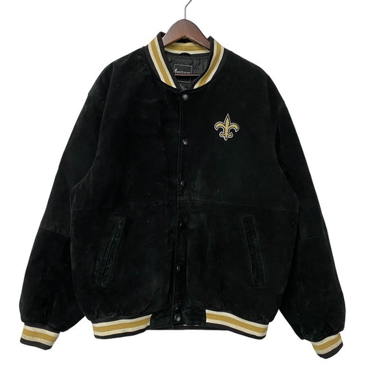 【中古品】【メンズ】 SPOTLIGHT スポットライト SAINTS SUEDE STADIUM JACKET セインツ スエード スタジアム ジャケット アウター 146-260512-ya-08-izu サイズ：L カラー：BLACK 万代Net店