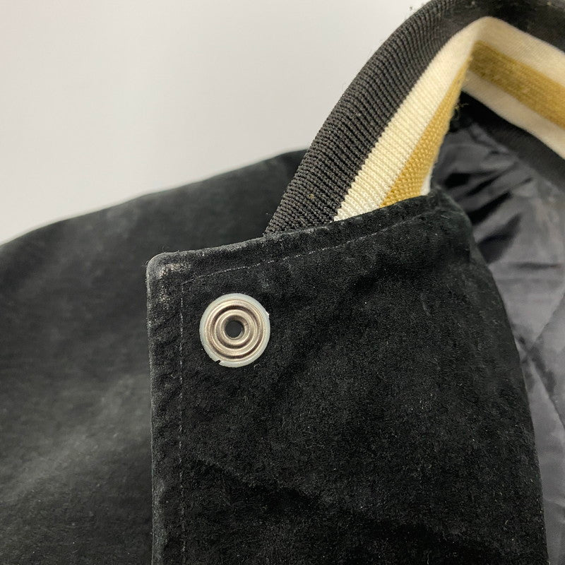 【中古品】【メンズ】 SPOTLIGHT スポットライト SAINTS SUEDE STADIUM JACKET セインツ スエード スタジアム ジャケット アウター 146-260512-ya-08-izu サイズ：L カラー：BLACK 万代Net店
