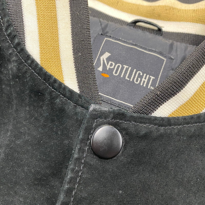 【中古品】【メンズ】 SPOTLIGHT スポットライト SAINTS SUEDE STADIUM JACKET セインツ スエード スタジアム ジャケット アウター 146-260512-ya-08-izu サイズ：L カラー：BLACK 万代Net店