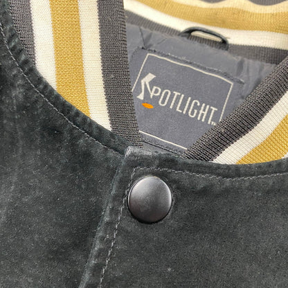 【中古品】【メンズ】 SPOTLIGHT スポットライト SAINTS SUEDE STADIUM JACKET セインツ スエード スタジアム ジャケット アウター 146-260512-ya-08-izu サイズ：L カラー：BLACK 万代Net店