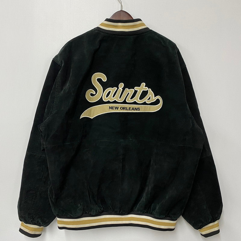 【中古品】【メンズ】 SPOTLIGHT スポットライト SAINTS SUEDE STADIUM JACKET セインツ スエード スタジアム ジャケット アウター 146-260512-ya-08-izu サイズ：L カラー：BLACK 万代Net店