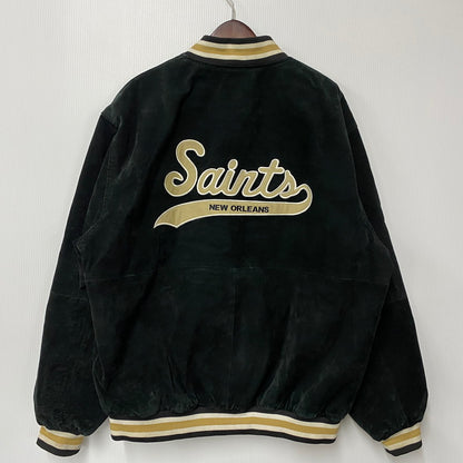 【中古品】【メンズ】 SPOTLIGHT スポットライト SAINTS SUEDE STADIUM JACKET セインツ スエード スタジアム ジャケット アウター 146-260512-ya-08-izu サイズ：L カラー：BLACK 万代Net店