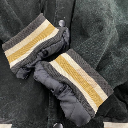 【中古品】【メンズ】 SPOTLIGHT スポットライト SAINTS SUEDE STADIUM JACKET セインツ スエード スタジアム ジャケット アウター 146-260512-ya-08-izu サイズ：L カラー：BLACK 万代Net店