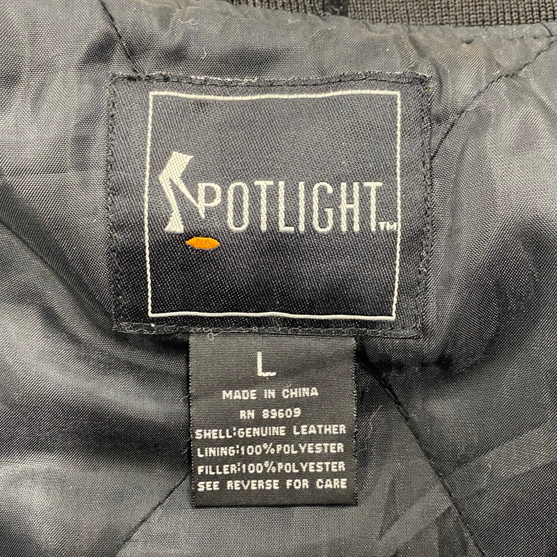 【中古品】【メンズ】 SPOTLIGHT スポットライト SAINTS SUEDE STADIUM JACKET セインツ スエード スタジアム ジャケット アウター 146-260512-ya-08-izu サイズ：L カラー：BLACK 万代Net店