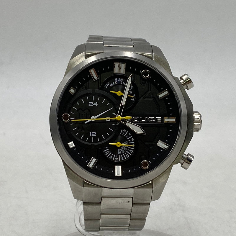 【中古品】【メンズ】 POLICE ポリス GK0039204 CHRONOGRAPH QUARTZ クロノグラフ クォーツ 腕時計 時計 197-260525-ya-07-izu カラー：シルバー 万代Net店