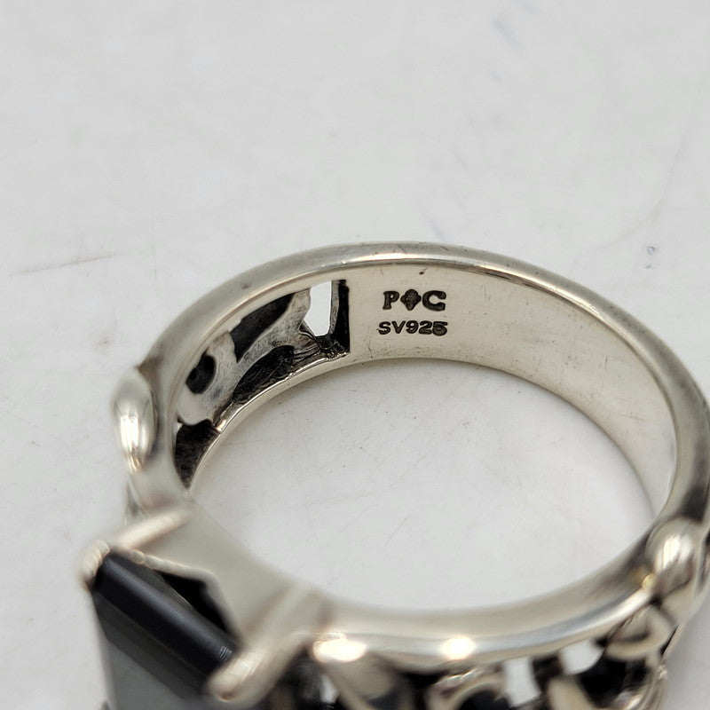 【中古品】【メンズ/レディース】 PATRICK COX パトリックコックス 925 BLACK STONE RING ブラック ストーン リング 指輪 アクセサリー 192-260523-as-04-izu カラー：シルバー×ブラック 万代Net店