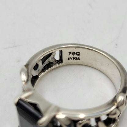 【中古品】【メンズ/レディース】 PATRICK COX パトリックコックス 925 BLACK STONE RING ブラック ストーン リング 指輪 アクセサリー 192-260523-as-04-izu カラー：シルバー×ブラック 万代Net店