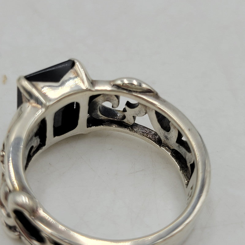 【中古品】【メンズ/レディース】 PATRICK COX パトリックコックス 925 BLACK STONE RING ブラック ストーン リング 指輪 アクセサリー 192-260523-as-04-izu カラー：シルバー×ブラック 万代Net店