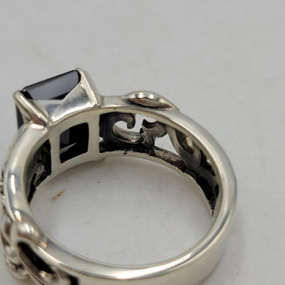 【中古品】【メンズ/レディース】 PATRICK COX パトリックコックス 925 BLACK STONE RING ブラック ストーン リング 指輪 アクセサリー 192-260523-as-05-izu カラー：シルバー×ブラック 万代Net店