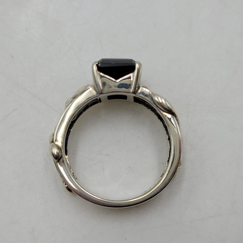 【中古品】【メンズ/レディース】 PATRICK COX パトリックコックス 925 BLACK STONE RING ブラック ストーン リング 指輪 アクセサリー 192-260523-as-05-izu カラー：シルバー×ブラック 万代Net店