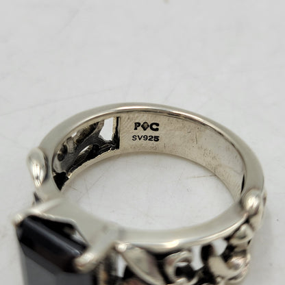 【中古品】【メンズ/レディース】 PATRICK COX パトリックコックス 925 BLACK STONE RING ブラック ストーン リング 指輪 アクセサリー 192-260523-as-05-izu カラー：シルバー×ブラック 万代Net店