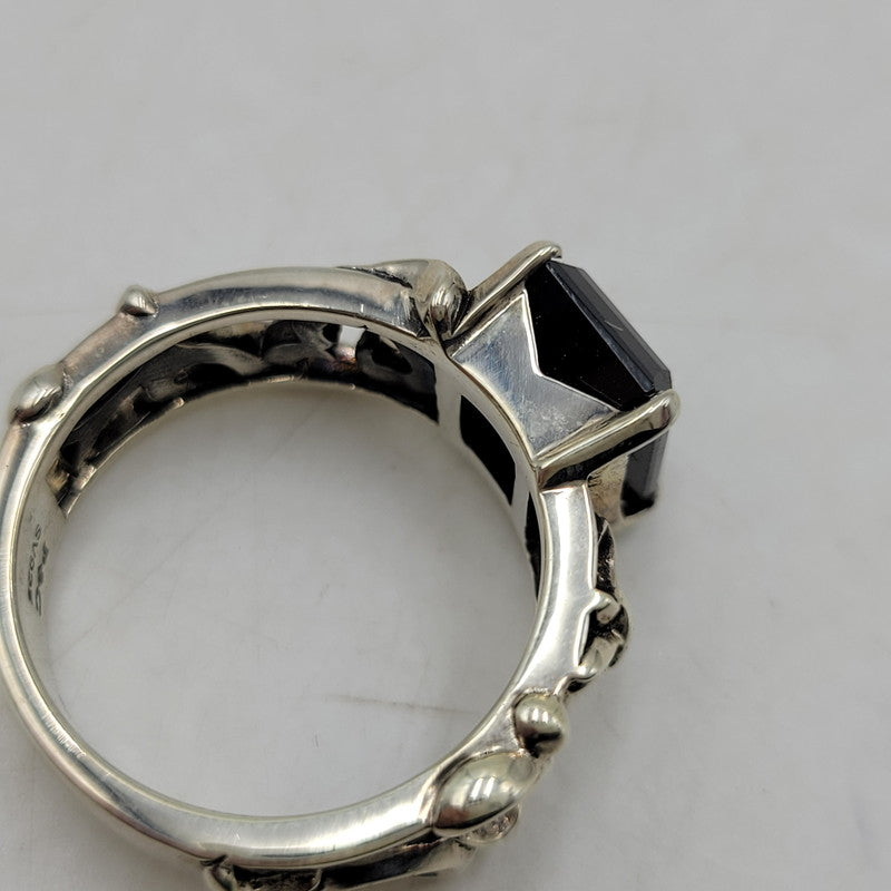 【中古品】【メンズ/レディース】 PATRICK COX パトリックコックス 925 BLACK STONE RING ブラック ストーン リング 指輪 アクセサリー 192-260523-as-05-izu カラー：シルバー×ブラック 万代Net店