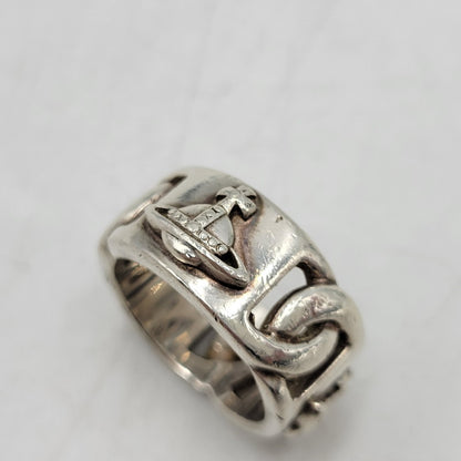 【中古品】【メンズ/レディース】 Vivienne Westwood ヴィヴィアンウエストウッド 925 RING リング 指輪 アクセサリー 182-260512-as-33-izu サイズ：M カラー：シルバー 万代Net店
