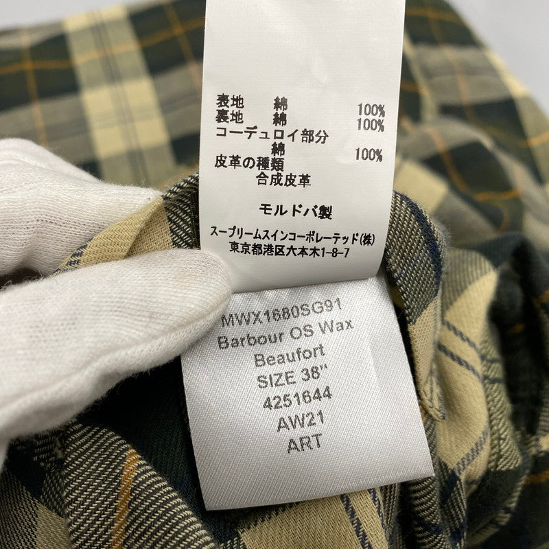 【現状渡し品】【メンズ】 BARBOUR バーブァー 2102069 MWX1680SG91 21AW OS WAX BEAUFORT JACKET ワックス ビューフォート ジャケット アウター 144-260512-ya-01-izu サイズ：38 カラー：カーキ 万代Net店