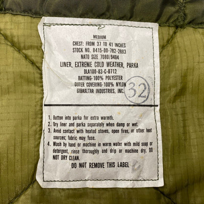 【中古品】【メンズ】 USED DLA100-83-C-0712 M-65 QUILTING LINER キルティング ライナー アウター 146-260522-kh-13-izu サイズ：M カラー：オリーブ 万代Net店