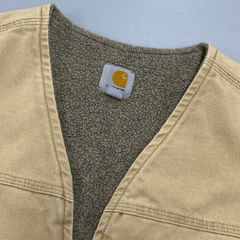 【中古品】【メンズ】 CARHARTT カーハート メキシコ製 BOA LINER DUCK VEST ボア ライナー ダック ベスト アウター 146-260512-ya-04-izu サイズ：XL カラー：BEIGE 万代Net店