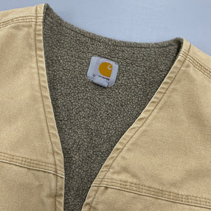 【中古品】【メンズ】 CARHARTT カーハート メキシコ製 BOA LINER DUCK VEST ボア ライナー ダック ベスト アウター 146-260512-ya-04-izu サイズ：XL カラー：BEIGE 万代Net店