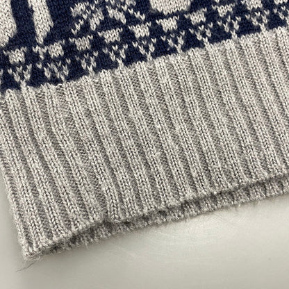 【中古品】【メンズ】 A BATHING APE アベイシングエイプ NORDIC APE HEAD KNIT VEST ノルディック エイプ ヘッド ニット ベスト トップス 142-260523-kh-03-izu サイズ：XL カラー：グレー×ネイビー 万代Net店