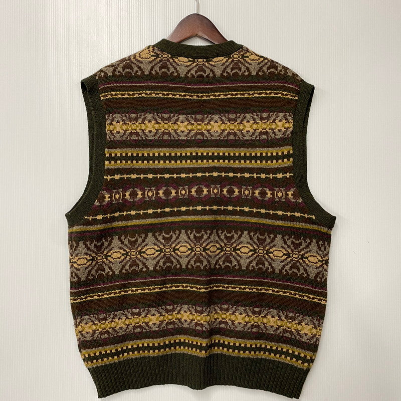 【中古品】【メンズ】 TOMMY HILFIGER トミーヒルフィガー NATIVE WOOL KNIT VEST ネイティブ ウール ニット ベスト トップス 146-260523-kh-04-izu サイズ：XL カラー：マルチ 万代Net店