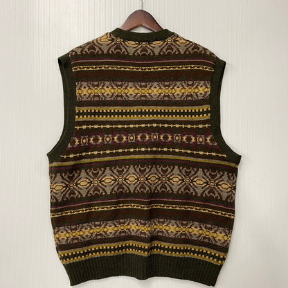【中古品】【メンズ】 TOMMY HILFIGER トミーヒルフィガー NATIVE WOOL KNIT VEST ネイティブ ウール ニット ベスト トップス 146-260523-kh-04-izu サイズ：XL カラー：マルチ 万代Net店