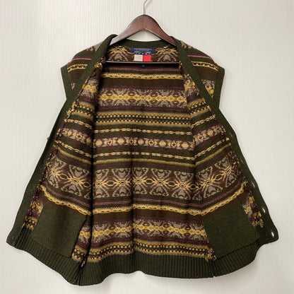 【中古品】【メンズ】 TOMMY HILFIGER トミーヒルフィガー NATIVE WOOL KNIT VEST ネイティブ ウール ニット ベスト トップス 146-260523-kh-04-izu サイズ：XL カラー：マルチ 万代Net店
