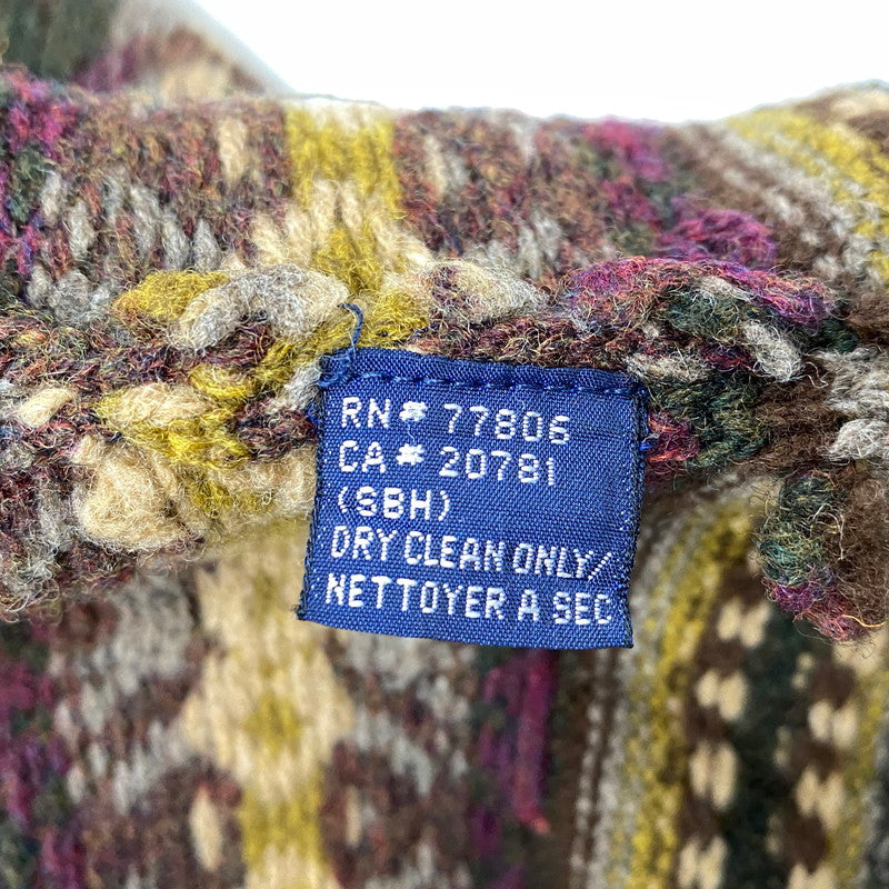 【中古品】【メンズ】 TOMMY HILFIGER トミーヒルフィガー NATIVE WOOL KNIT VEST ネイティブ ウール ニット ベスト トップス 146-260523-kh-04-izu サイズ：XL カラー：マルチ 万代Net店