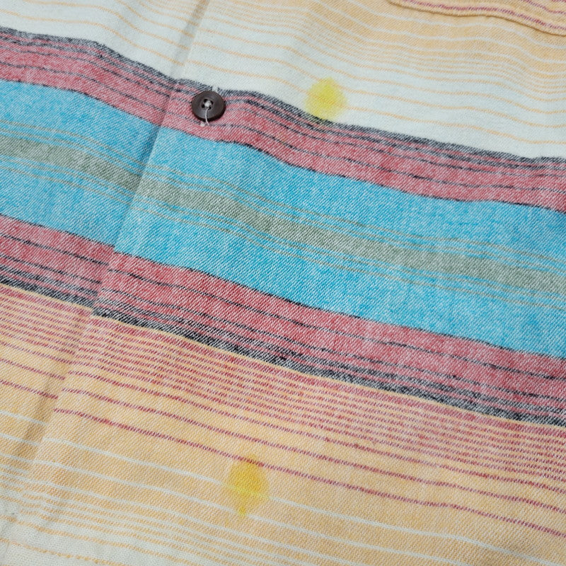 【中古品】【メンズ】 patagonia パタゴニア BLANKET STRIPE SHIRT ブランケット ストライプ シャツ ポルトガル製 長袖 トップス 144-260512-as-08-izu サイズ：S カラー：SAFFRON 万代Net店