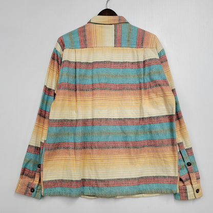 【中古品】【メンズ】 patagonia パタゴニア BLANKET STRIPE SHIRT ブランケット ストライプ シャツ ポルトガル製 長袖 トップス 144-260512-as-08-izu サイズ：S カラー：SAFFRON 万代Net店