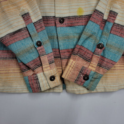 【中古品】【メンズ】 patagonia パタゴニア BLANKET STRIPE SHIRT ブランケット ストライプ シャツ ポルトガル製 長袖 トップス 144-260512-as-08-izu サイズ：S カラー：SAFFRON 万代Net店
