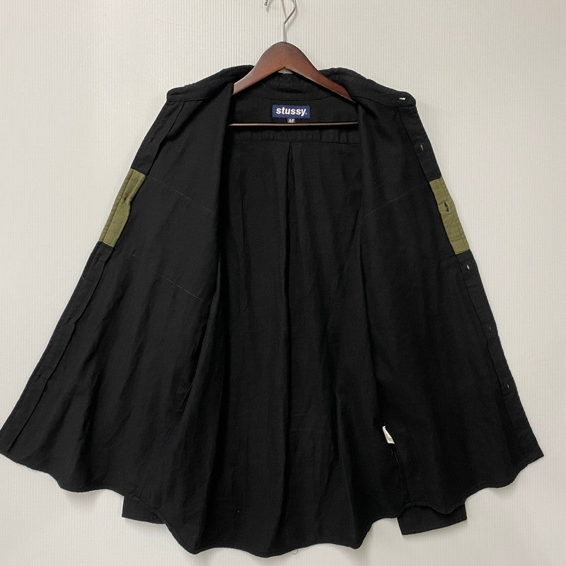 【中古品】【メンズ】 OLD STUSSY オールドステューシー USA製 SWITCHING スイッチング L/S SHIRT ロングスリーブ シャツ トップス 長袖 142-260512-ya-05-izu サイズ：M カラー：BLACK×OLIVE 万代Net店